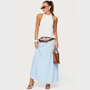 Edikted White Crochet Halter Top